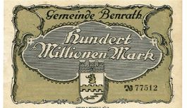 Benrath 100 Mil.Mark 21.09.1923 SS++-VZ