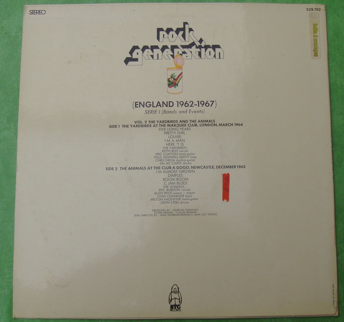 Vinyles: ANIMALS & YARDBIRDS Rock Generation Vol. 2 – D'occasion à Boussens par catfood01 1
