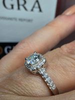 Bague argent avec diamant de moissanite de 0,5 ct GRA