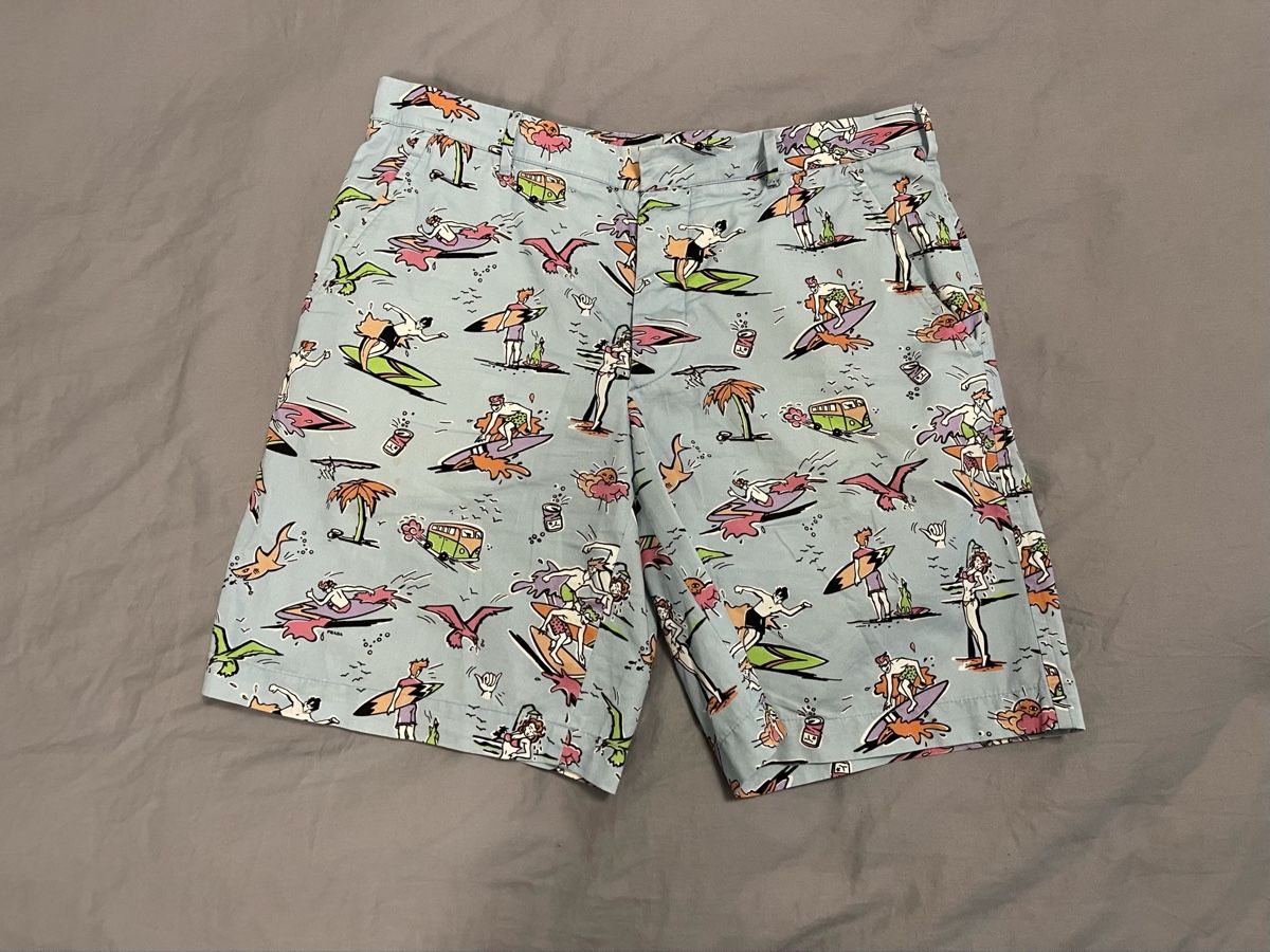 Prada Pantaloni: Coole Prada Shorts, Grösse 48, Surfer Print – Usato da Zürich venduto da MyWardrobe