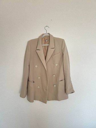 Beige-Grauer Blazer Damen Gr. S/XS
