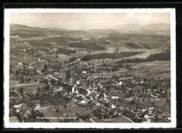 Maschwanden, Teilansicht, Fliegeraufnahm