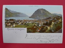1899: Saubere alte LITHO - KARTE von LUGANO mit 61B.