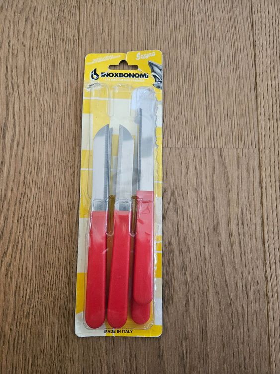 Coltello Apricozze Professionale Made In Italy - Lama In Acciaio Inox 516i, Manico Rosso In PP, Lunghezza 12 Cm - 3