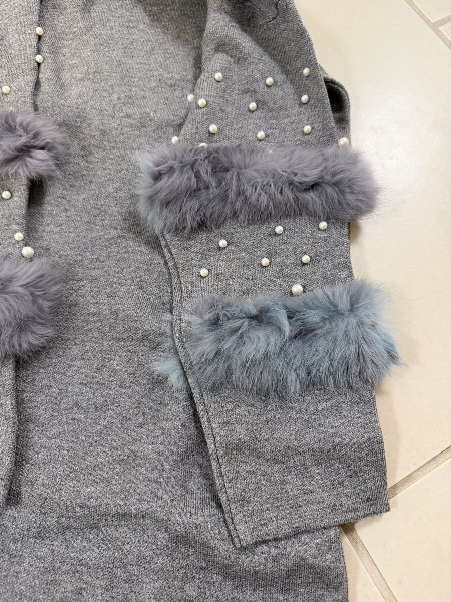 Vestiti: Graues Strickkleid mit KunstPelz und Perlen - Grösse S – Nuovo (secondo la descrizione) da Bassersdorf venduto da Sandy456 4