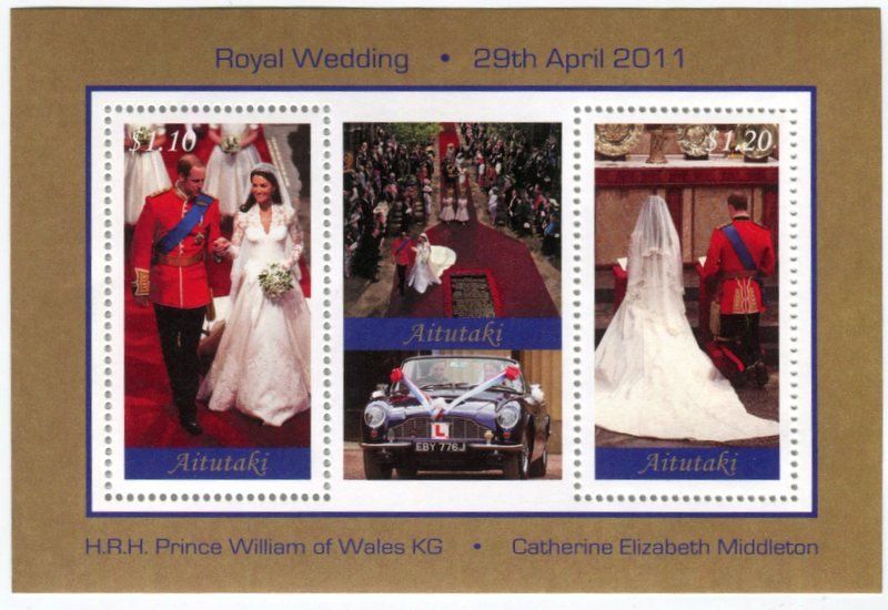 Alle Briefmarken: Block "Prinz William & Kate Middleton". Aitutaki – Neu und originalverpackt aus Basel von Butsch5
