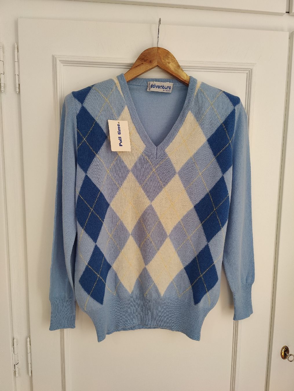 Maglioni & Felpe: Vintage Blue Argyle Lambswool Sweater – Nuovo (secondo la descrizione) da La Tour-de-Peilz venduto da dAutrefois 6