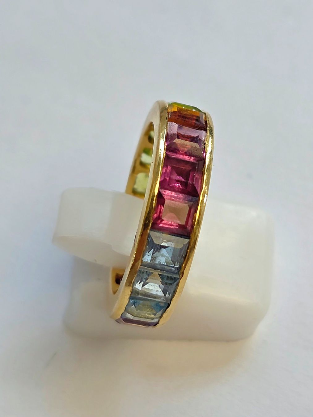 Anelli: Gold Fingerring Rainbow Safire – Nuovo (secondo la descrizione) da Zürich venduto da adriben 8