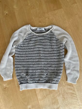 ONLY Strickpullover Gr. S, beige-schwarz