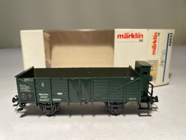 Märklin Offener Güterwagen mit Bremserhaus grün, AC Achsen