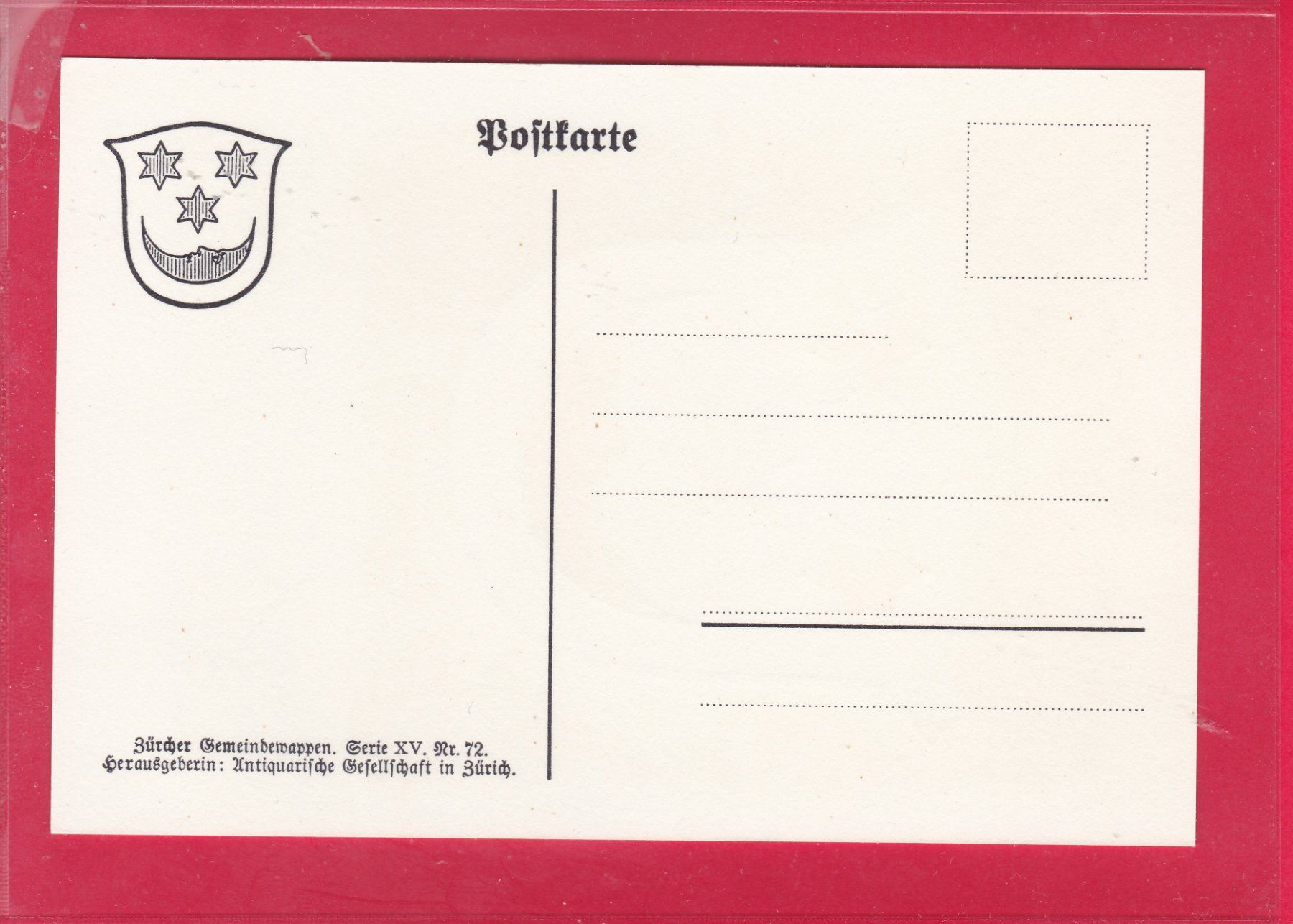 Cartoline postali: ZÜRCHER GEMEINDEWAPPEN, OBERGLATT – Usato da Oberrieden venduto da Gebirgsstelze 1