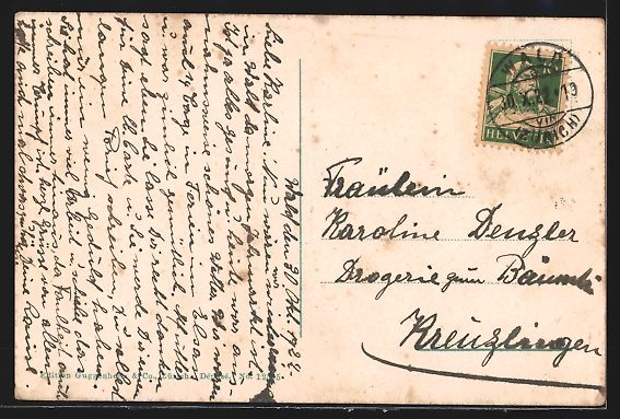 Cartoline postali: AK Wald, Panorama, 1922 – Usato da Berlin venduto da bartko-reher 1