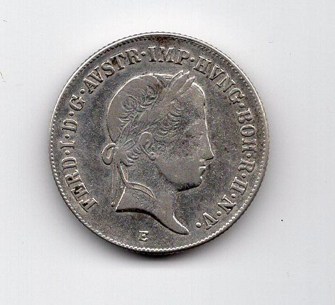 Tutti le monete: (669) Austria 20 Kreuzer, 1838 E, – Usato da Rüthi (Rheintal) venduto da erdnuessli1