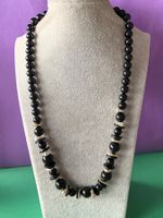Schwarze Kette Silberelemente