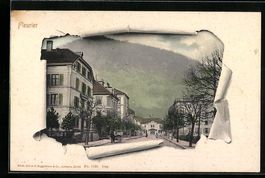 AK Fleurier, Strassenpartie im Ort, 1905