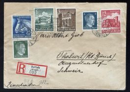 Deutsches Reich Einschreiben Zensur Brief 1941 Schweiz
