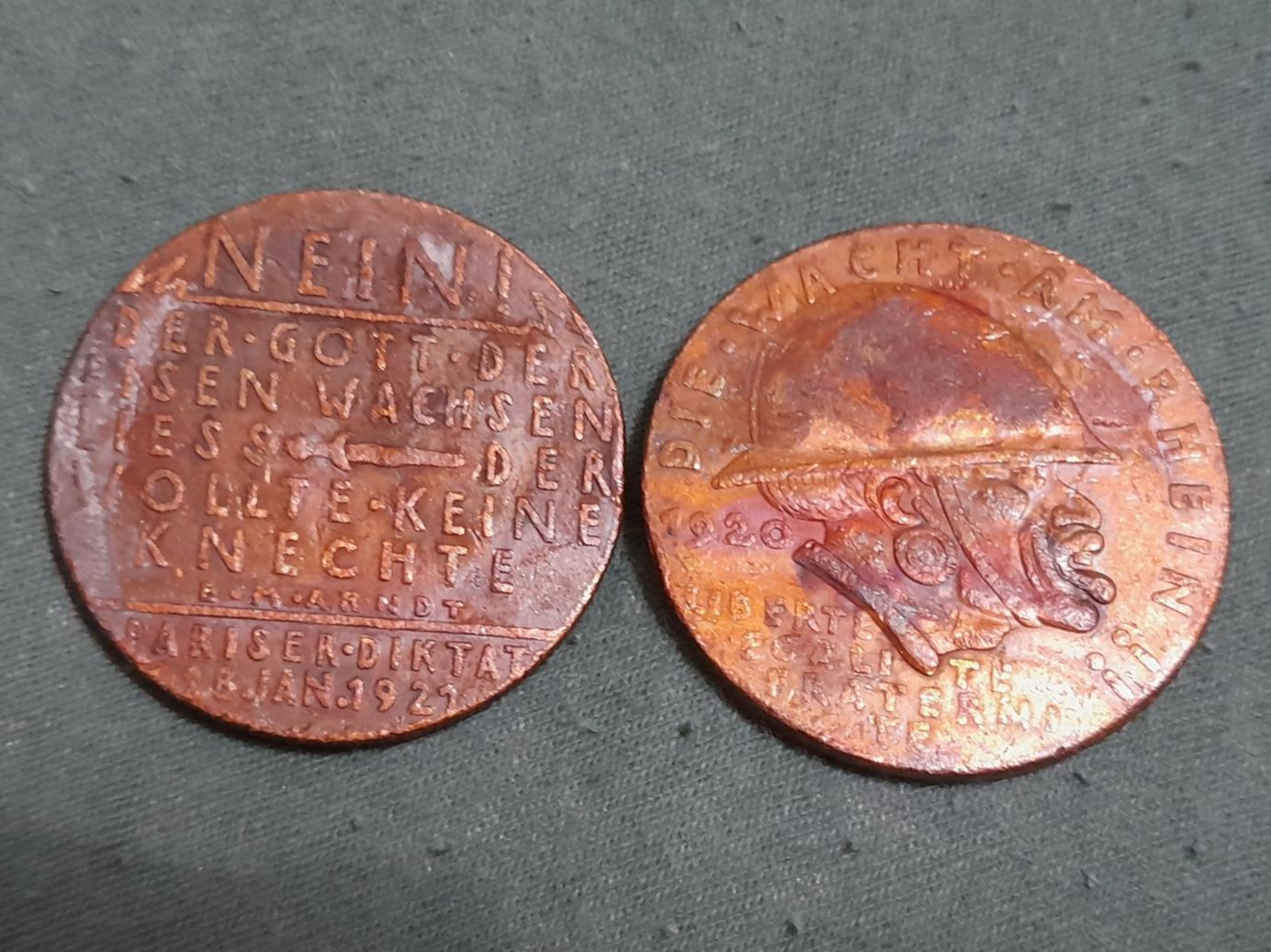 Medaillen: 2 German Medals 1920+1921, 36mm – Neu (gemäss Beschreibung) aus Aarau von Reto_BA_01 1