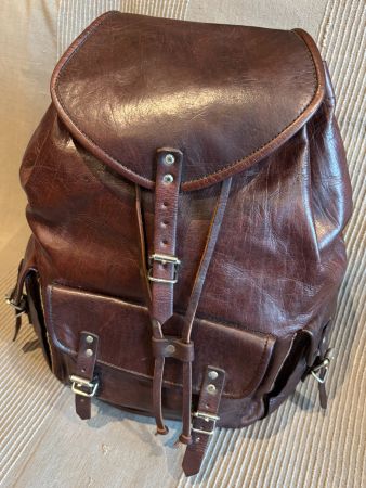 Leder Rucksack dunkelbraun