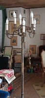 Antike Standlampe Kupfer in Funktion mit 6 Leuchten 