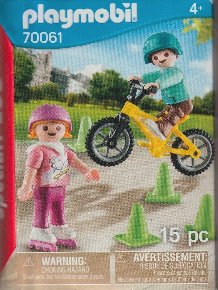 Playmobil Giocattoli: PLAYMOBIL SPECIAL PLUS FIGURE 70061 BAMBINI CON PATTINI E BM – Nuovo e nell'imballaggio originale da Vezia venduto da Aquarius_Age
