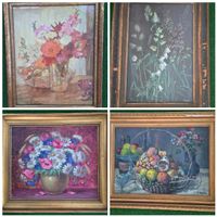 4 œuvres représentants des fleurs