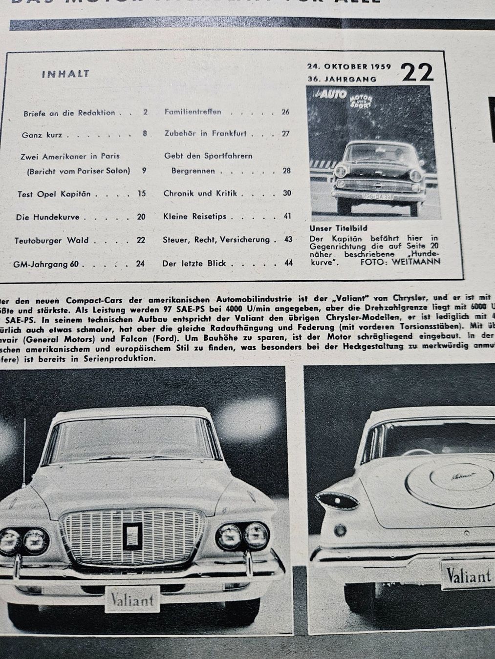 Chevrolet Sonstiges Fahrzeugzubehör: AMS 22/59 Opel Kapitän Paris Salon Cadillac Buick Pontiac xx – Gebraucht aus Flawil von sr1_f6st 1