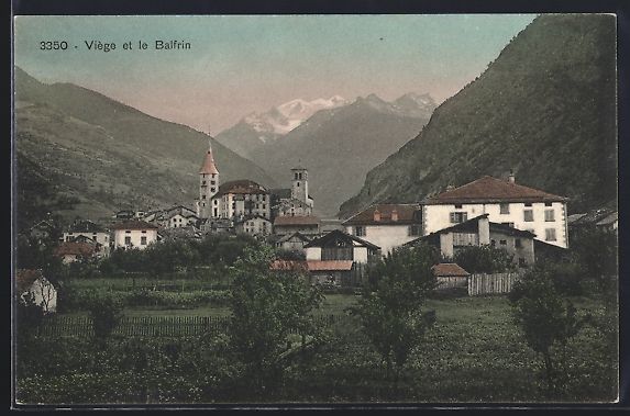Cartoline postali: AK Viège, Panorama et le Balfrin – Usato da Berlin venduto da bartko-reher