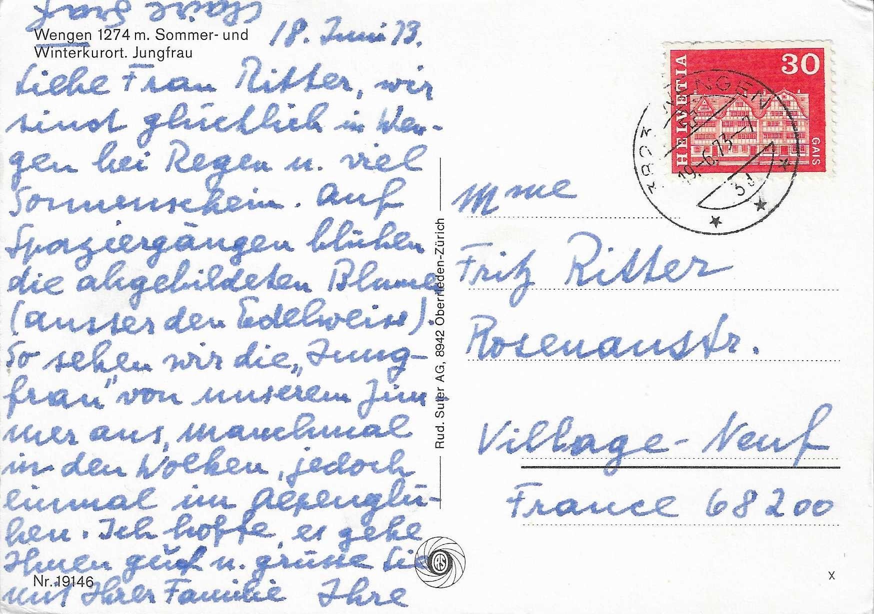 Cartoline postali: Wengen Sommer-und Winterkurort BE – Usato da Rothrist venduto da Stranglehold 1