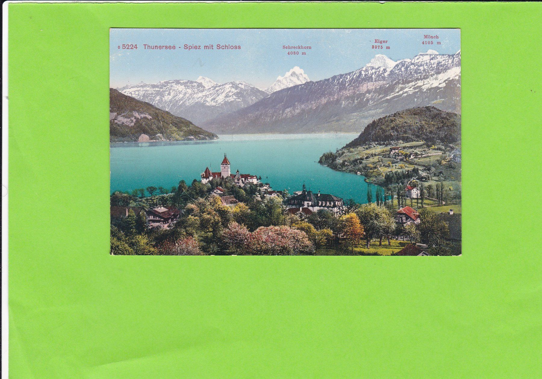 Cartoline postali: Thunersee-Spiez mit Schloss – Usato da St. Peterzell venduto da neckertal