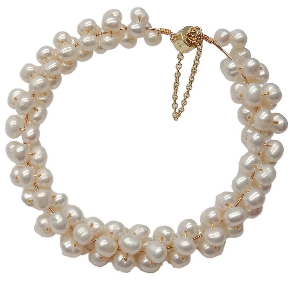 Bracelets: Wunderschön weiss Perlen Armband 18.5 cm Bracelet – Neuf (Voir description) à Prilly par ilyria73 2