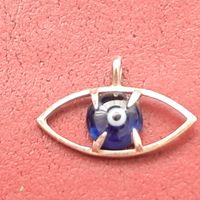 Silber-Anhänger mit blauem Auge, Schmuck für den Sommer
