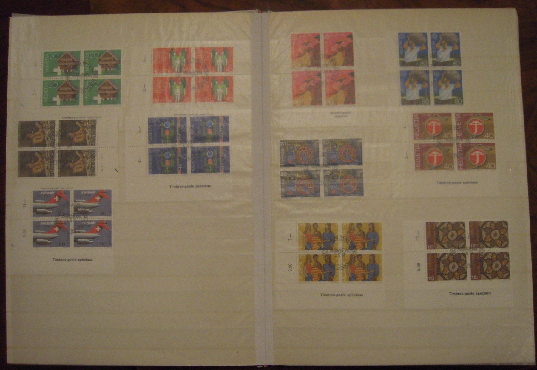 Alle Briefmarken: Viererblocks Schweiz 1978-1983 – Gebraucht aus Stallikon von Saentis2014 4