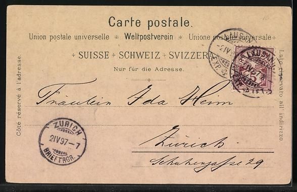 Cartoline postali: Litho Lac Léman, Barques et la Dent du  – Usato da Berlin venduto da bartko-reher 1
