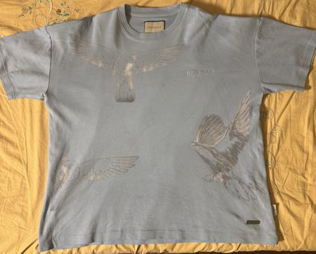 Finelli T-Shirt Hellblau Vogelprint, Grösse M, Top Zustand