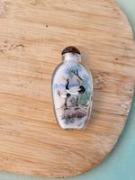 Chinesische Schnupftabakflasche Motiv Kranich Snuff Bottle