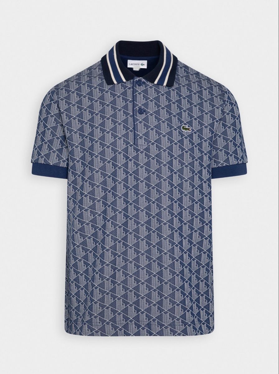 Lacoste Magliette Polo: Polo Lacoste Monogramme Dark Blue – Nuovo e nell'imballaggio originale da Biel/Bienne venduto da Akwawini