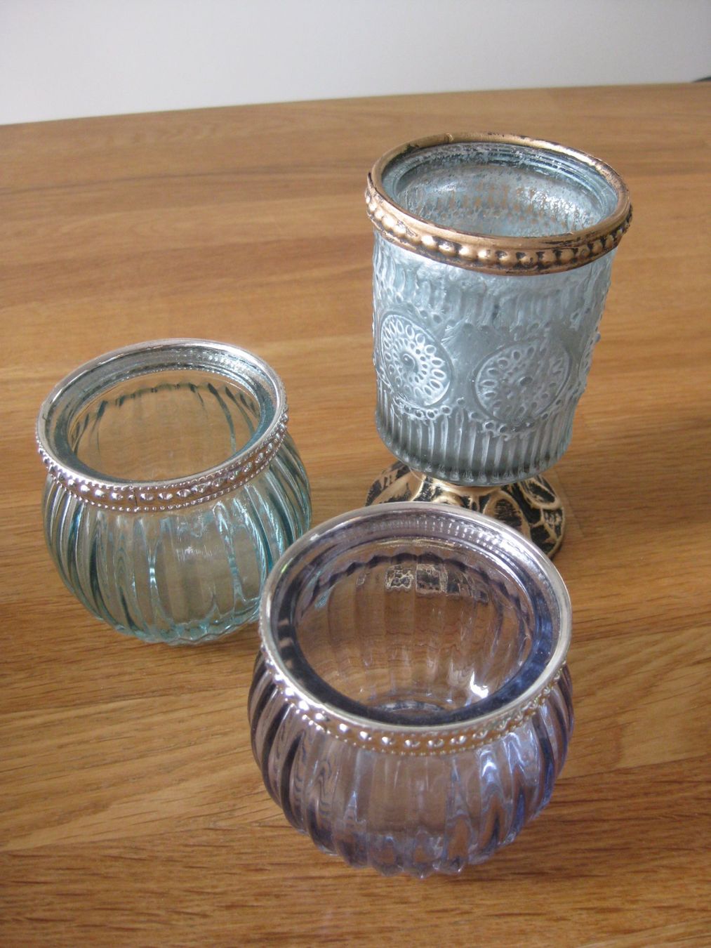 Tutte le decorazioni: 3 schöne Glas Teelichter – Nuovo (secondo la descrizione) da Romanshorn venduto da Wazoohandlung 3