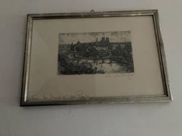 Orginal- Radierung Paris von A.E.