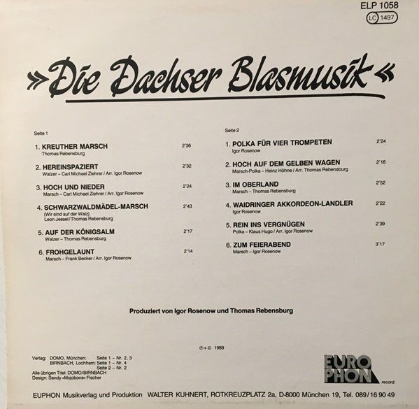 Dischi in vinile: Die Dachser Blasmusik (LP) – Usato da Grüningen venduto da azulmarron 1