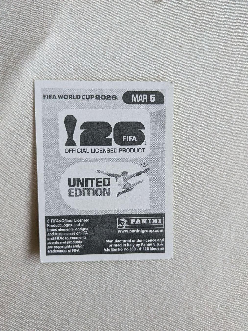 Panini Cartes à collectionner: Panini Bild MAR 5 – Neuf (Voir description) à Eschenbach SG par SanFranciscoCalifornia 1
