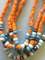 Orange/blaue 4x Geflochtene Krälleli Kette 44 cm lang
