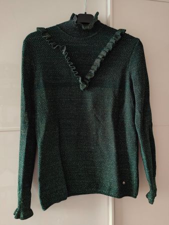 Dunkelgrüner Pullover mit Glitzergarn (Adolfo Dominguez)  L