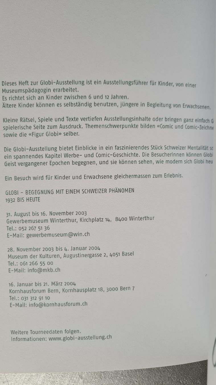 Bücher: Globi. Das Begleitheft zur Ausstellung – Gebraucht aus Oftringen von Moherr 2