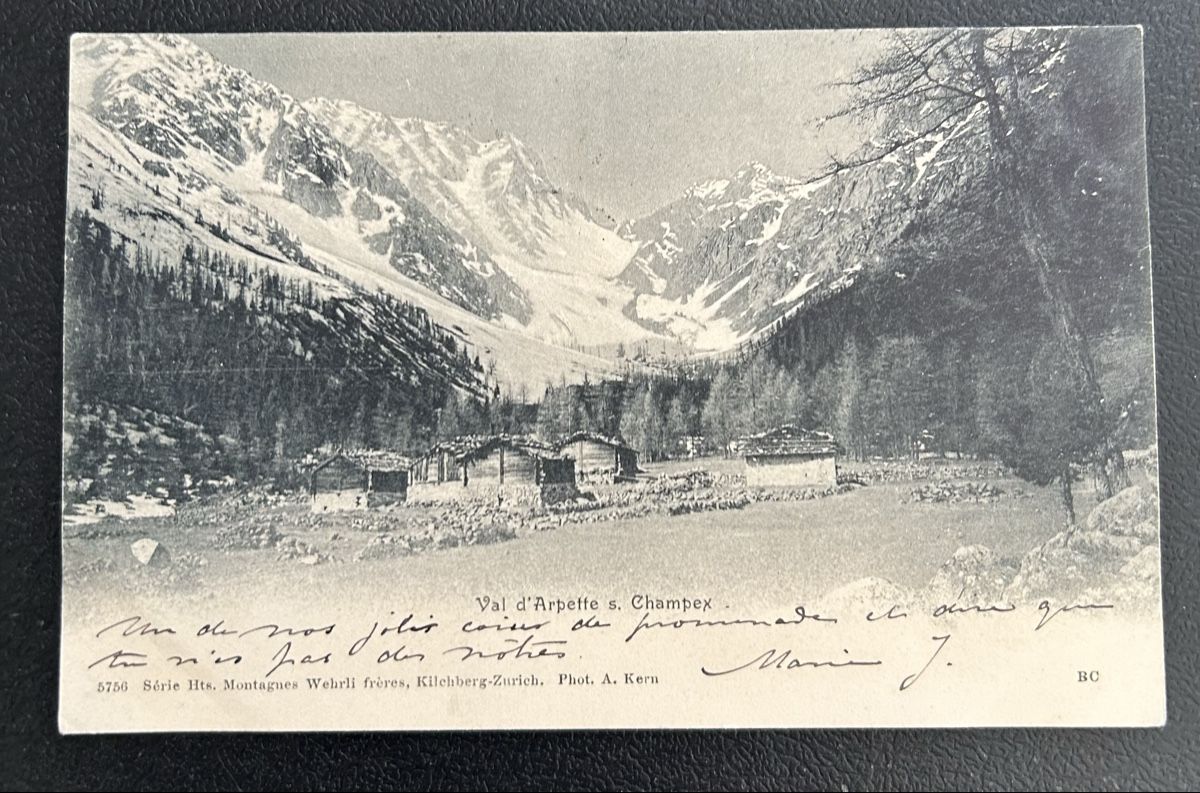 Ansichtskarten: Val d‘Arpette s Champex 1904 – Gebraucht aus Horw von Tellbub