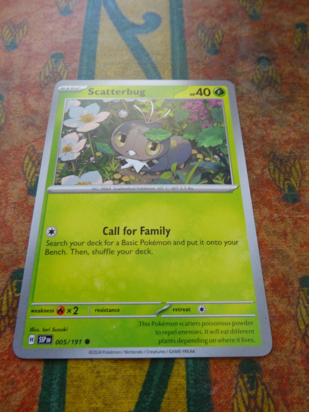 Pokémon Carte collezionabili: POKEMON  Scatterbug   H  SSP EN  005/191  HP40  2024 – Usato da Romanel-sur-Lausanne venduto da Swift13