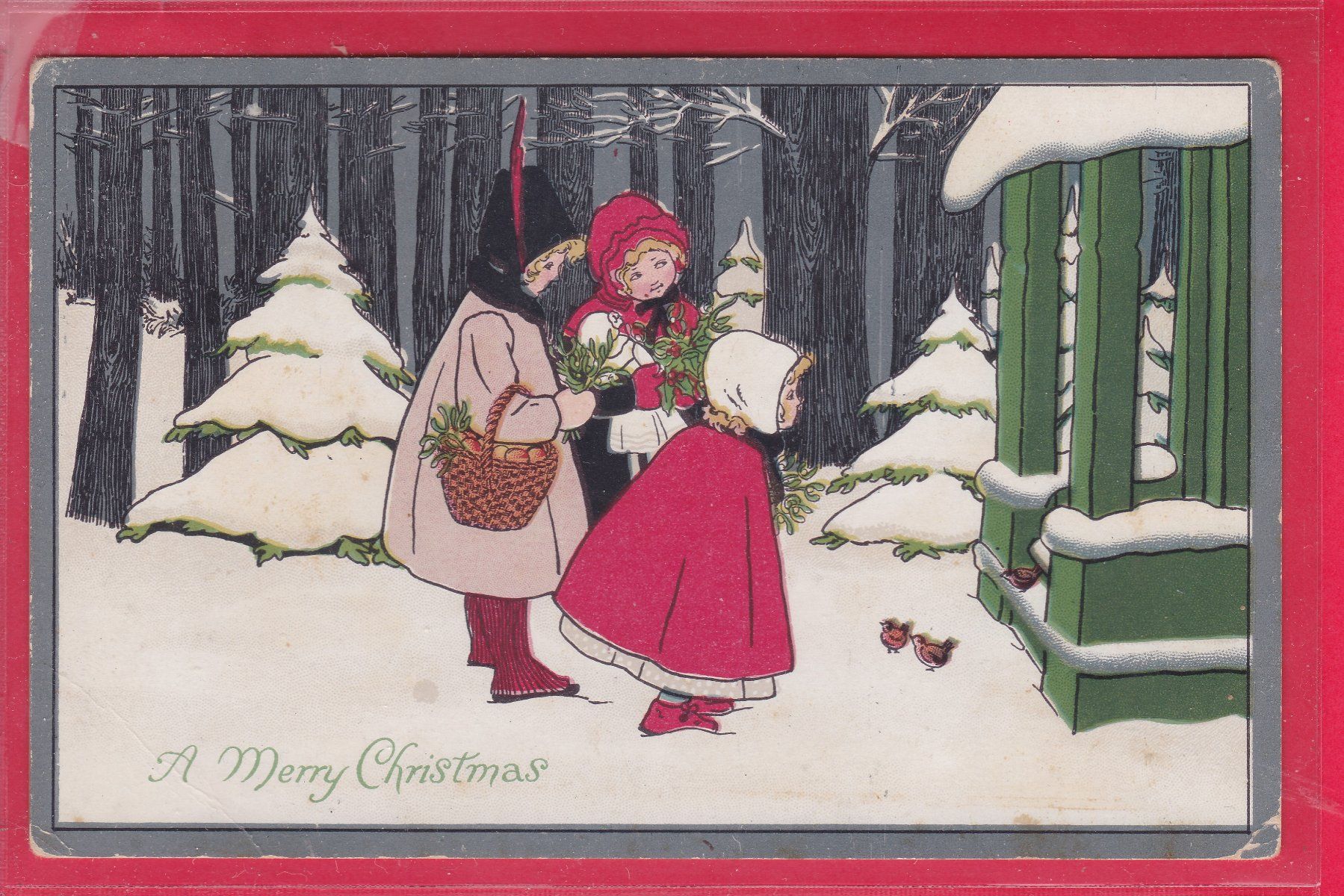 Cartoline postali: A MERRY CHRISTMAS, 1915 – Usato da Oberrieden venduto da Gebirgsstelze