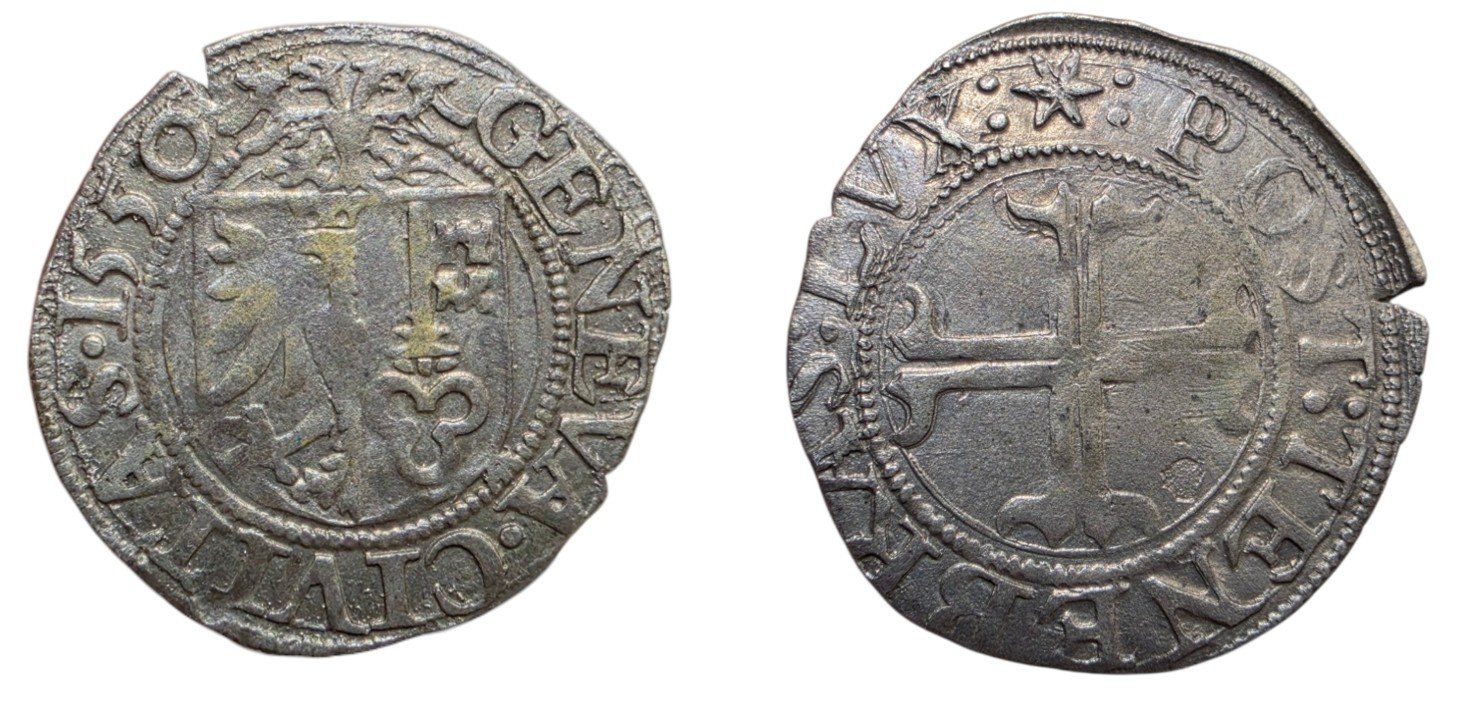 Tutti le monete: Suisse Genève / Genf sol 1550 – Usato da Genève venduto da Numis-Magna