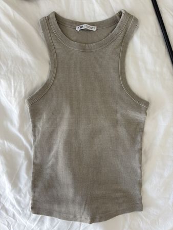 Zara Ribbed Tank Top light green Size M used condition