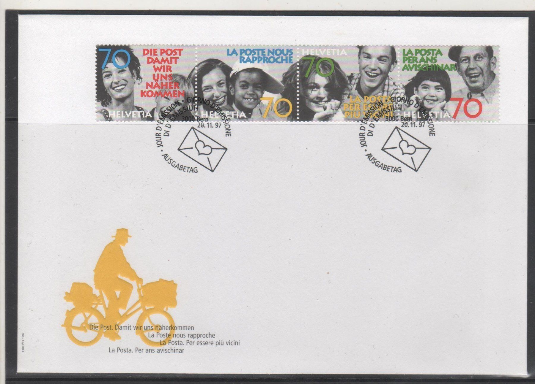 Tutti i francobolli: 1997 SBK Nr.929/32 ZD FDC – Usato da Remetschwil venduto da Hofiii
