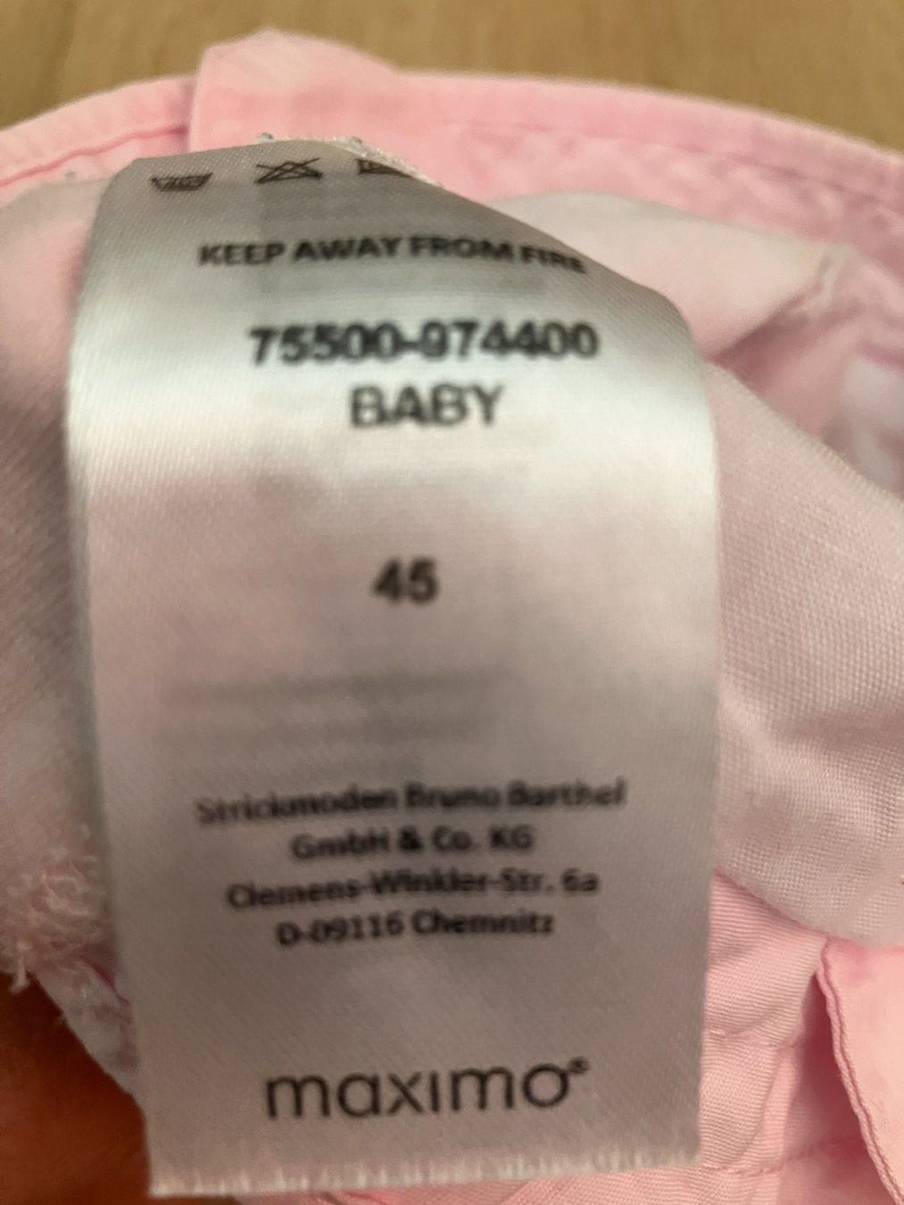 Berretti & Sciarpe: Baby Sonnenhut rosa von Maximo Gr. 45 – Usato da Zürich venduto da tscherel 1